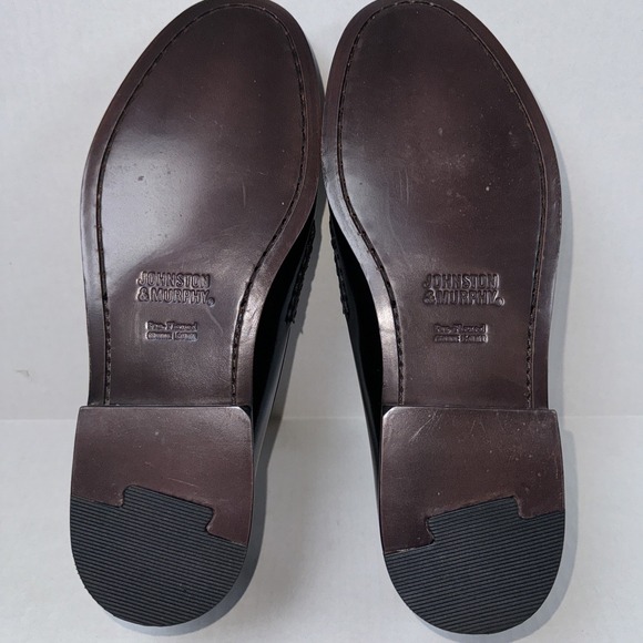 Johnston & Murphy Hayes Black Sheepskin Leather Tassel Loafer 9M Classic Preppy - Picture 6 of 8